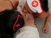 Naughty Nurse Roleplay Threesome With My GF's Stepmom 7/16