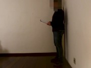 Milf gets delivery to his house and gets on his knees to suck the guy's dick. 2/16