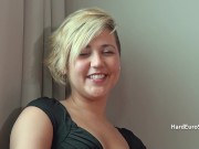 Cute amateur in black stockings and heels 2/16