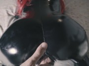 Latex milf wants finger orgasm from behind - Real amateur orgasm 4k 12/16