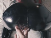 Latex milf wants finger orgasm from behind - Real amateur orgasm 4k 2/16