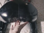 Latex milf wants finger orgasm from behind - Real amateur orgasm 4k 3/16
