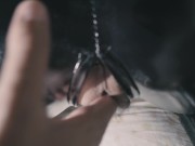 Latex milf wants finger orgasm from behind - Real amateur orgasm 4k 8/16