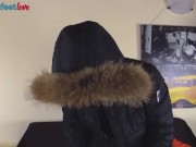 Brunette in pantyhose takes boots off 16/16