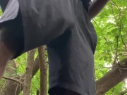 Young Nigga Pulls His Big Black Dick Out On A Busy Trail - Exhibition