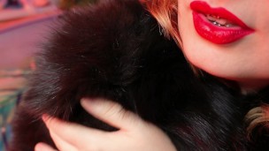 FUR SOUNDS fetish video of touching fur coat - ASMR relax sounding