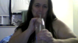 big natural momma drinking