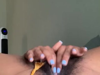 Two Pretty Fingers in My Pretty Pussy | EXTREMELY Hairy Black Pussy