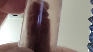 Penis Pumping Before A Shower 