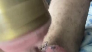 SLOPPY NUTS CUMSHOT - After 2 hours of hot sweaty edging in my backseat 
