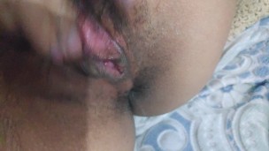 Moaning while rubbing and fingering my pussy, I came too hard