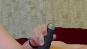 Stripping, close up pussy rubbing and vibrator play 