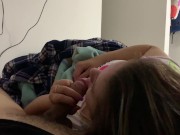 My friend invites me to watch a movie and I end up with his cock in my mouth (Real-Homemade) 14/16