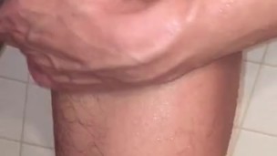 Wet hairy dick growing hard