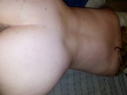 Wife's hairy pussy hard fuck, she moans, screams and cums 13/16