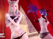 [MMD] Loona - PTT (Paint The Town) Sexy Kpop Dance Ahri Akali Seraphine League of Legends KDA 8/16