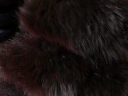 sexy short GLOVES FETISH video in FUR - sexual Domme