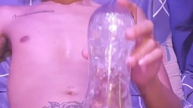 Filipino Inked Slim Sexy and Cute Twink Fucking His Masturbator Toy