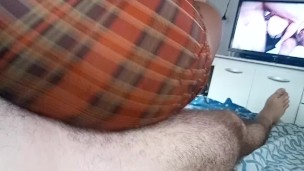 little dress glued to the ass just punching the pussy in the cock watching porn🍆🍑😋💦
