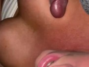 POV Cum on my tits 💦 Using a massage wand to make himself spurt on my big tits while I use my toy!  10/16
