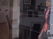 DEBT4k. Lovely brunette pays off the debt with help of her sweet cunny 4/16