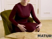 MATURE4K. Admirable twosome of mature woman in stockings and interviewer 2/16