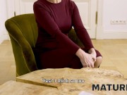 MATURE4K. Admirable twosome of mature woman in stockings and interviewer 3/16