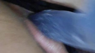 Playing with my wet pussy with my panties to the side
