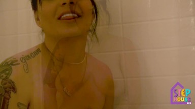 Watching Busty Mom Taking Shower