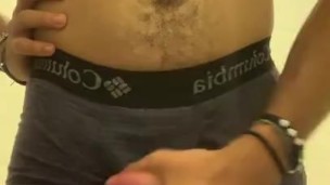 Twink masturbating in the bathroom and cum