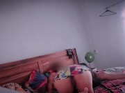 my new stepmom comes in to fix my room and finds me jerking off and she starts riding my cock  3/16