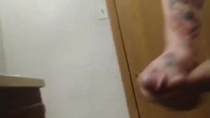 Masturbating in the bathroom and I cum everywhere 