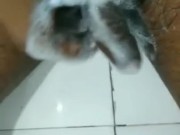 Desi boy showing black dick in bath 6/16