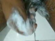 Desi boy showing black dick in bath 9/16