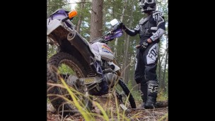 Pissing on Dirt Bike in Full Gear