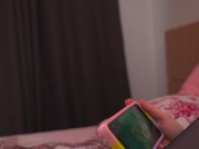 Girl watches porn and masturbates with a big dildo. Karneli Bandi 4/16