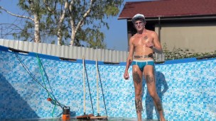 The wife hired a pool cleaner, and the husband could not resist and fucked him right there