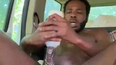 Fucking Fleshlight in the car **Wait until you see the cream**