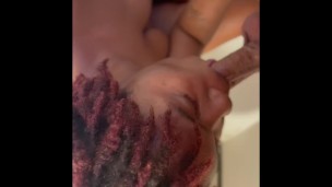 Cumming on Oreo in shower