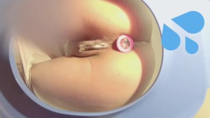 Peeing with Creampie after a hard sex/ Camera Inside Toilet Bowl🚽
