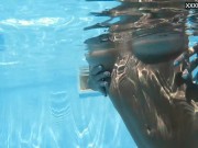 Watch her swim naked underwater in the pool 12/16