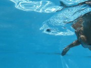 Watch her swim naked underwater in the pool 9/16