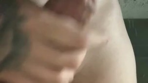 Twink strocking big cock pre cum and cumshot 😈