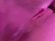 Spitting on dildo and fucking my cum dripping pussy 14/16