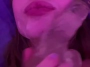 Spitting on dildo and fucking my cum dripping pussy 4/16