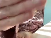 Cute 19 year old brunette playing with creamy pussy 15/16