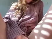 Cute 19 year old brunette playing with creamy pussy 5/16