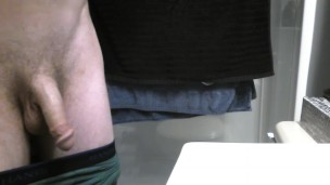 cumming on the bathroom sink