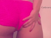 Blonde Carlycurvy is teasing in very cute short shorts!  14/16