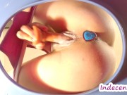 Babe stimulates her G-Spot & then cleaning her pussy with an irrigator 4K 8/16